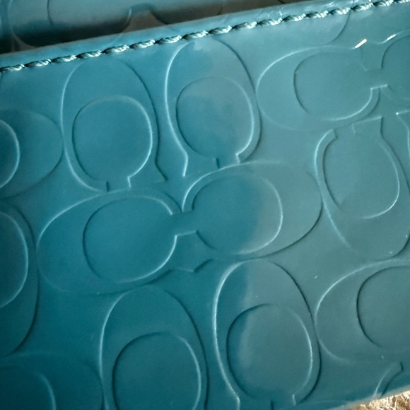 Coach Blue Embossed Card Holder - Picture 6 of 6
